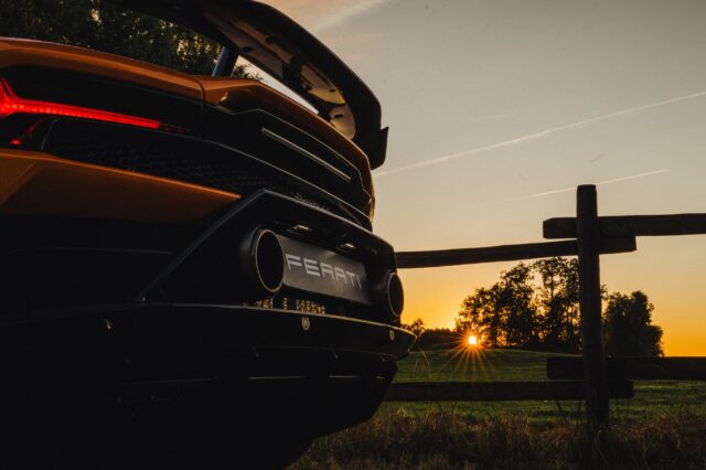 Driving into the sunset with Lamborghini 🌅